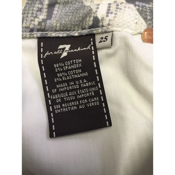 7 For All Mankind Women's Jean Gray Snakeskin Print Skinny Ankle Sz 25 NWT - Picture 11 of 11